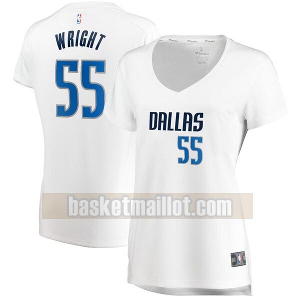 Maillot nba Dallas Mavericks association edition Femme Delon Wright 55 Blanc