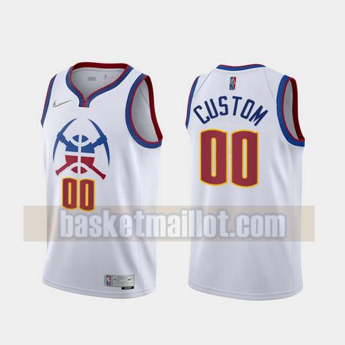 Maillot nba Denver Nuggets 2020-21 Earned Edition Homme Custom 0 Blanc