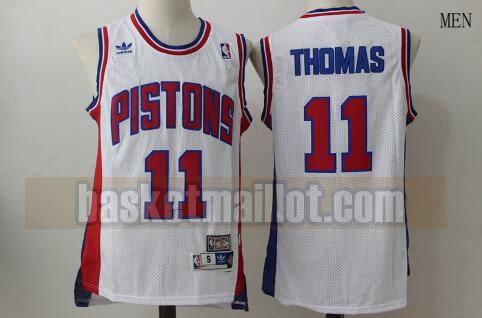 Maillot nba Detroit Pistons Basketball Homme Isiah Thomas 11 Blanc
