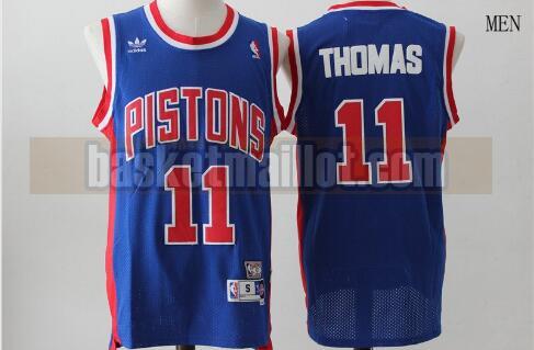 Maillot nba Detroit Pistons Basketball Homme Isiah Thomas 11 Bleu