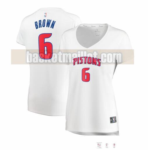 Maillot nba Detroit Pistons association edition Femme Bruce Brown 6 Blanc