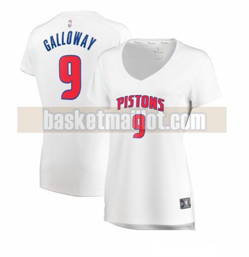 Maillot nba Detroit Pistons association edition Femme Langston Galloway 9 Blanc