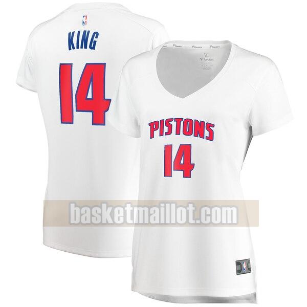Maillot nba Detroit Pistons association edition Femme Louis King 14 Blanc