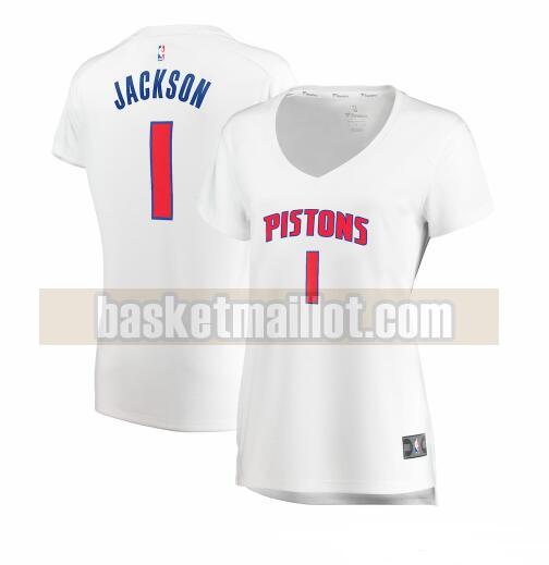 Maillot nba Detroit Pistons association edition Femme Reggie Jackson 1 Blanc