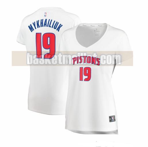 Maillot nba Detroit Pistons association edition Femme Sviatoslav Mykhailiuk 19 Blanc
