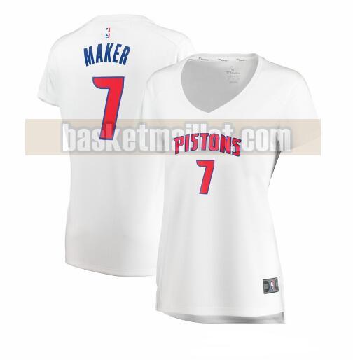 Maillot nba Detroit Pistons association edition Femme Thon Maker 7 Blanc