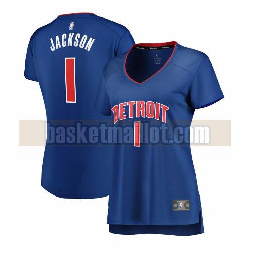 Maillot nba Detroit Pistons icon edition Femme Reggie Jackson 1 Bleu
