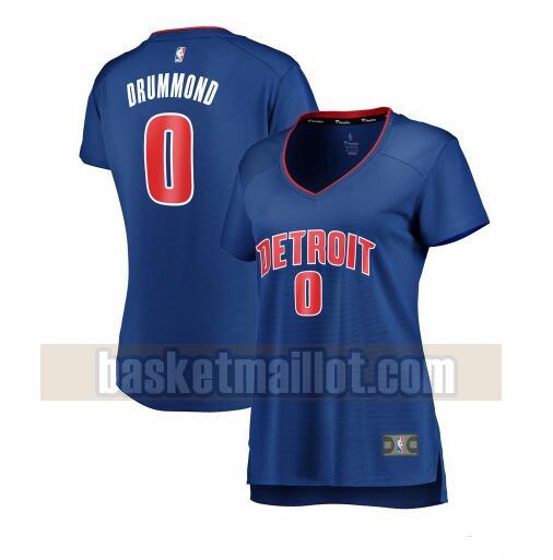 Maillot nba Detroit Pistons iconique Femme Andre Drummond 0 Bleu