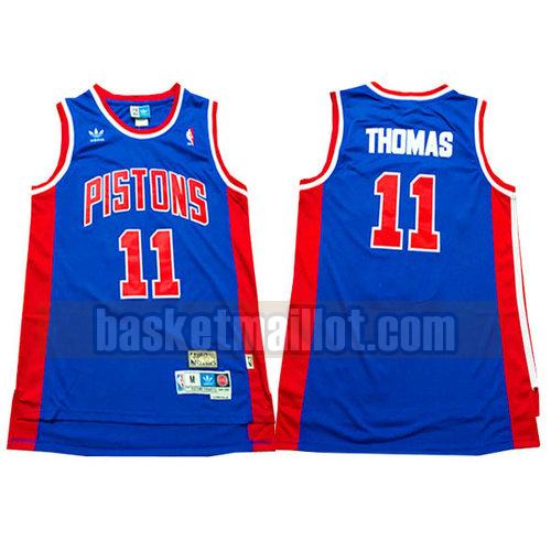 Maillot nba Detroit Pistons retro Homme Isiah Thomas 11 Bleu