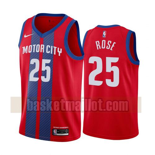 Maillot nba Detroit Pistons Édition City 2019-2020 Homme Derrick Rose 25 Rouge