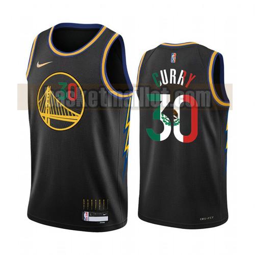Maillot nba Golden State Warriors 2022 mexico edition Homme curry 30 Noir