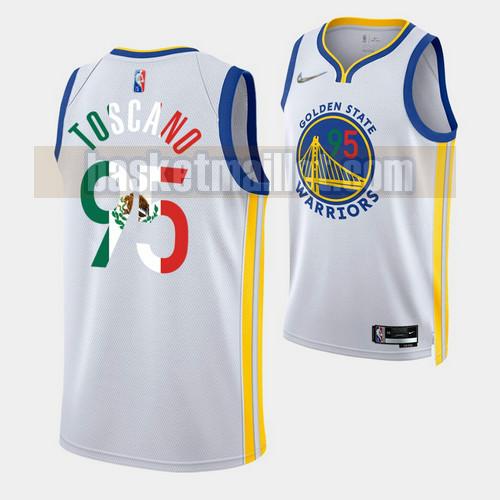 Maillot nba Golden State Warriors 2022 mexico edition Homme juan toscano anderson 95 Blanc