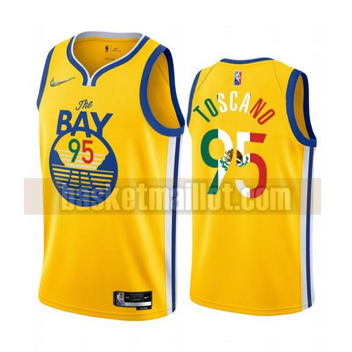 Maillot nba Golden State Warriors 2022 mexico edition Homme juan toscano anderson 95 Jaune