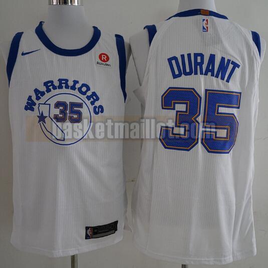 Maillot nba Golden State Warriors Basketball Homme Kevin Durant 35 Blanc