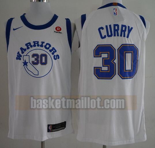 Maillot nba Golden State Warriors Basketball pas cher Homme Stephen Curry 30 Blanc