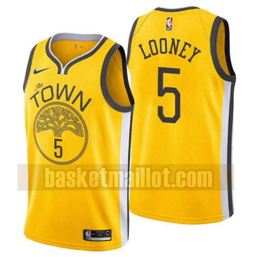 Maillot nba Golden State Warriors Earned 2018-19 Homme Kevon Looney 5 Jaune