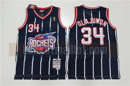 Maillot nba Houston Rockets 1993-1991 édition rétro Homme OLAJUWON 34 Bleu