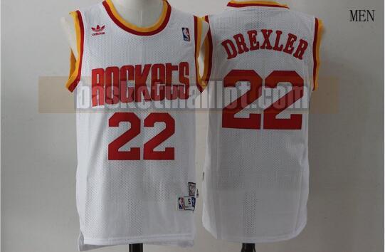 Maillot nba Houston Rockets Basketball Homme Clyde Drexler 22 Blanc