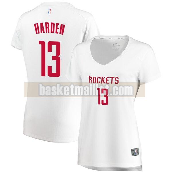 Maillot nba Houston Rockets association edition Femme James Harden 13 Blanc