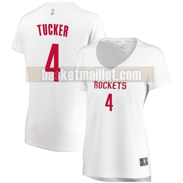 Maillot nba Houston Rockets association edition Femme PJ Tucker 4 Blanc