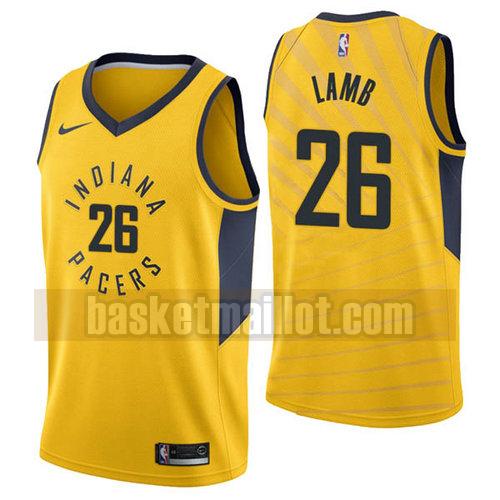 Maillot nba Indiana Pacers 2018-19 Homme Jeremy Lamb 26 Jaune
