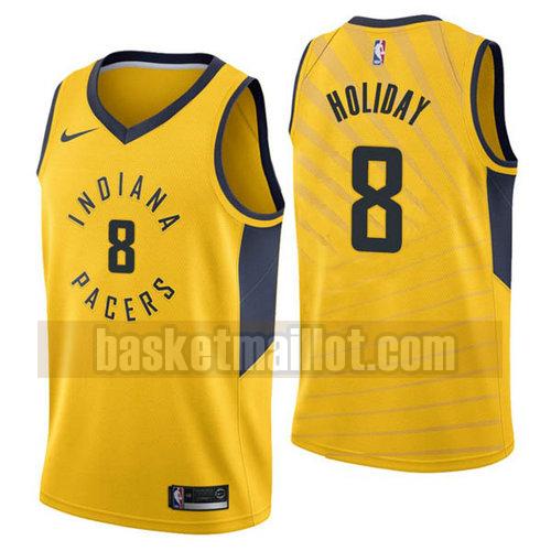 Maillot nba Indiana Pacers 2018-19 Homme Justin Holiday 8 Jaune
