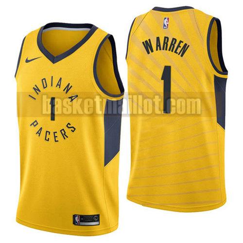 Maillot nba Indiana Pacers 2018-2019 Homme T.J. Warren 1 Jaune