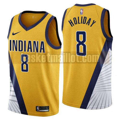 Maillot nba Indiana Pacers 2019-2020 Homme Justin Holiday 8 Jaune