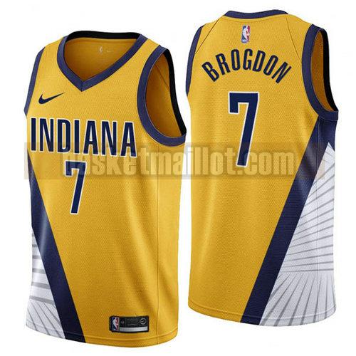 Maillot nba Indiana Pacers 2019-2020 Homme Malcolm Brogdon 7 Jaune