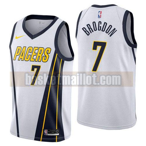 Maillot nba Indiana Pacers Earned 2019 Homme Malcolm Brogdon 7 White