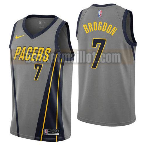 Maillot nba Indiana Pacers Ville 2019 Homme Malcolm Brogdon 7 gris