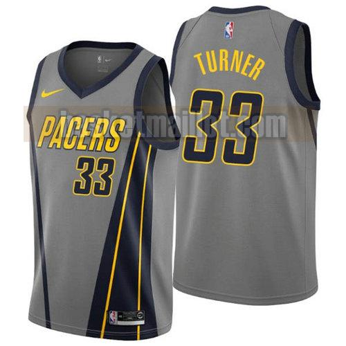 Maillot nba Indiana Pacers Ville 2019 Homme Myles Turner 33 gris