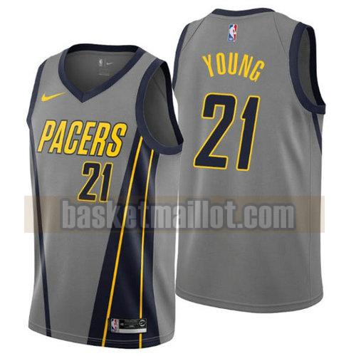 Maillot nba Indiana Pacers Ville 2019 Homme Thaddeus Young 21 gris