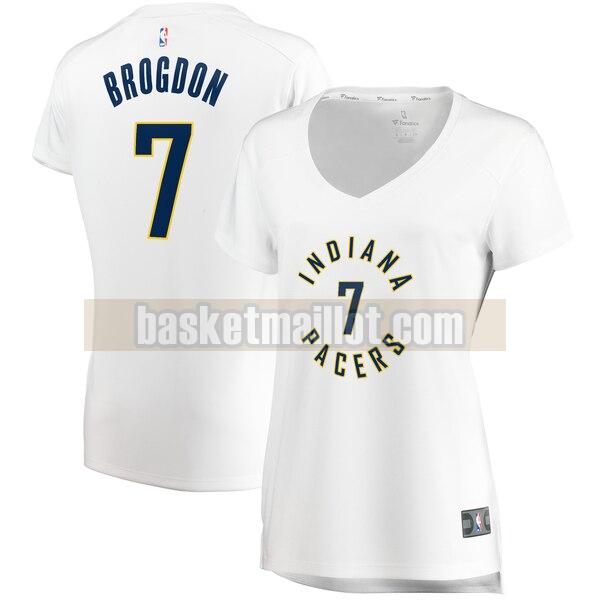 Maillot nba Indiana Pacers association edition Femme Malcolm Brogdon 7 Blanc