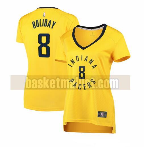 Maillot nba Indiana Pacers statement edition Femme Justin Holiday 8 Jaune