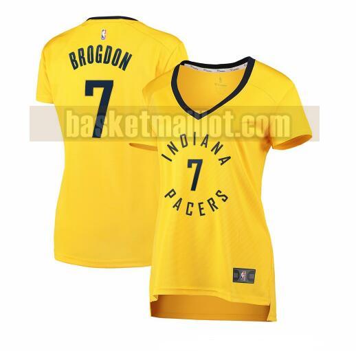 Maillot nba Indiana Pacers statement edition Femme Malcolm Brogdon 7 Jaune