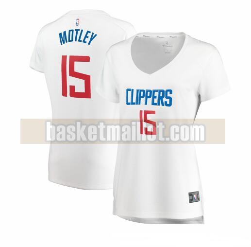 Maillot nba Los Angeles Clippers association edition Femme Johnathan Motley 15 Blanc