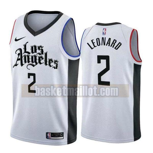 Maillot nba Los Angeles Clippers Édition City 2019-20 Homme Leonard Braves 2 blanc