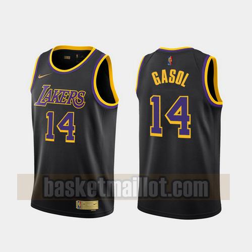 Maillot nba Los Angeles Lakers 2020-21 Earned Edition Homme Marc Gasol 14 Noir