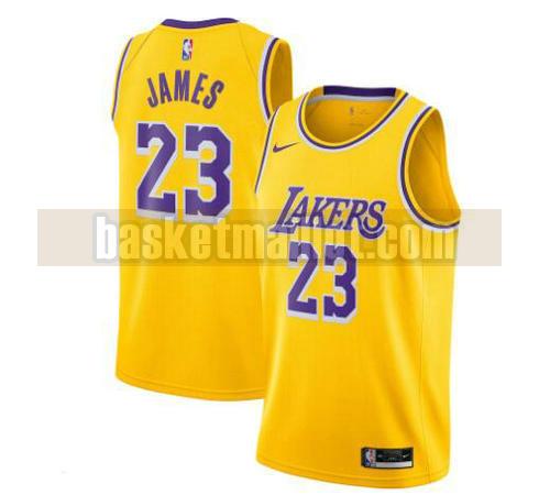Maillot nba Los Angeles Lakers 2020-21 Icône Homme LeBron James 23 Dorado