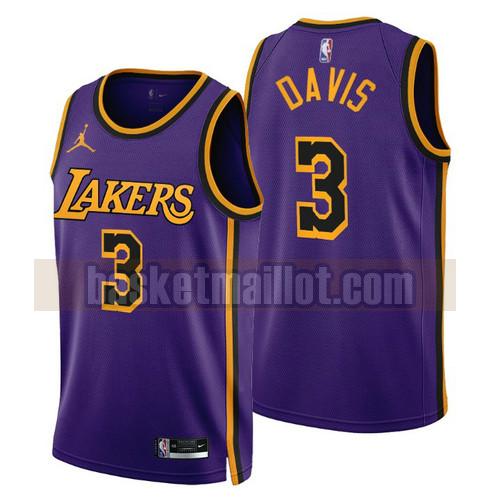 Maillot nba Los Angeles Lakers 2022-2023 Statement Edition Homme Anthony Davis 3 Pourpre
