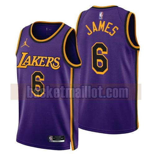 Maillot nba Los Angeles Lakers 2022-2023 Statement Edition Homme Lebron James 6 Pourpre