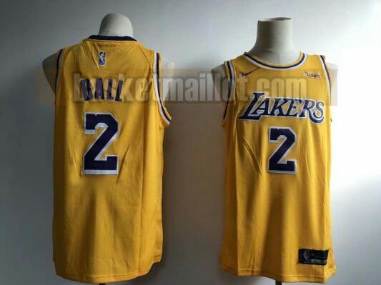 Maillot nba Los Angeles Lakers Basket-ball 2019 Homme Lonzo Ball 2 Jaune