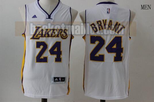 Maillot nba Los Angeles Lakers Basketball Homme Kobe Bryant 24 Blanc