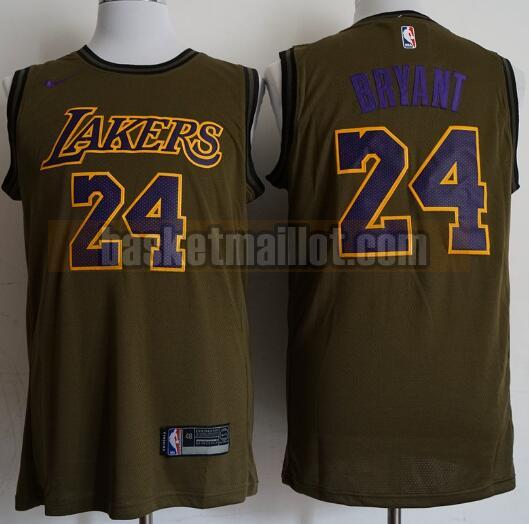 Maillot nba Los Angeles Lakers Basketball Homme Kobe Bryant 24 Vert oliva
