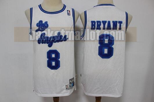 Maillot nba Los Angeles Lakers Basketball Homme Kobe Bryant 8 Blanc