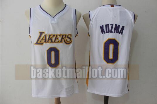 Maillot nba Los Angeles Lakers Basketball Homme Kyle Kuzma 0 Blanc