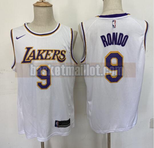 Maillot nba Los Angeles Lakers Basketball Homme Rajon Rondo 9 Blanc