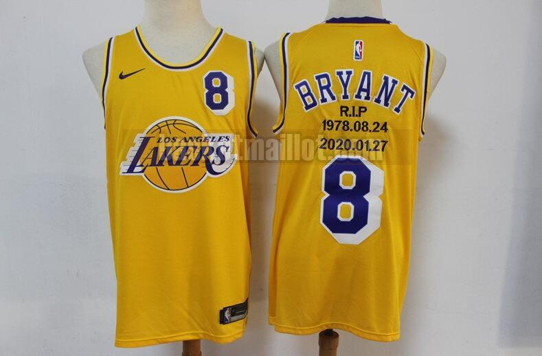 Maillot nba Los Angeles Lakers Homme Kobe Bryant 8 Jaune