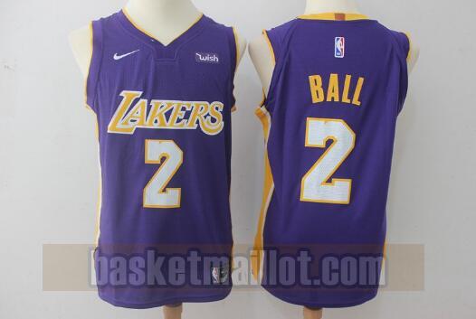 Maillot nba Los Angeles Lakers Homme Lonzo Ball 2 Pourpre